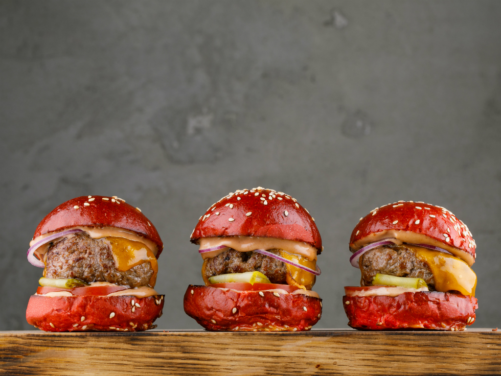 Three Hamburgers by Ketch up